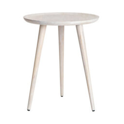 MH London Electra Side Table Solid Wood Living Room End Table Bedside Table Whitewash Wooden Side Table - thumbnail 4