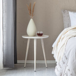 MH London Electra Side Table Solid Wood Living Room End Table Bedside Table Whitewash Wooden Side Table - thumbnail 2