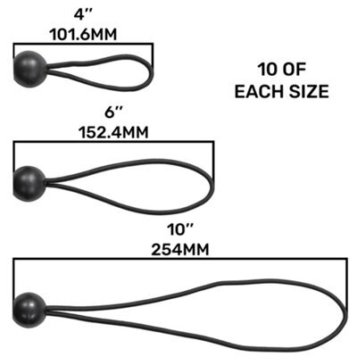 Mixed Assorted Ball Bungees For Camping And Outdoor Use 30Pcs - image 1