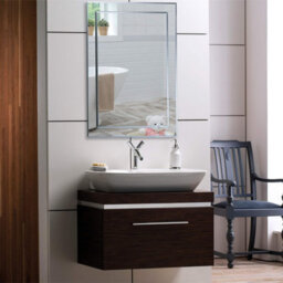 Mood Premium Rectangular Bathroom Mirror Wall Mounted, Double Layer Of Glass, Bevelled Edges (70Cm X 50Cm) - thumbnail 5