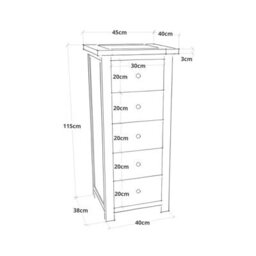 Cabinet Bits Mirano 5 Drawer Narrow Chest Of Drawers Chrome Knob - thumbnail 8