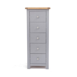 Cabinet Bits Mirano 5 Drawer Narrow Chest Of Drawers Chrome Knob - thumbnail 1
