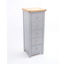 Cabinet Bits Mirano 5 Drawer Narrow Chest Of Drawers Chrome Knob - thumbnail 3