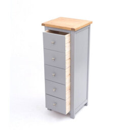 Cabinet Bits Mirano 5 Drawer Narrow Chest Of Drawers Chrome Knob - thumbnail 4
