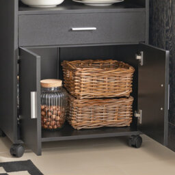 Sobuy Fsb09-Sch, Kitchen Trolley With Wheels And Extendable Worktop Microwave Stand Storage Unit,w59Xd40Xh92 - thumbnail 8
