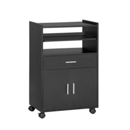Black Kitchen Trolley Kitchen Island With Wheels Microwave Stand Storage Unit,sobuy Fsb09-Sch