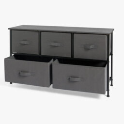 Ohs Brooklyn 5 Chest Of Canvas Drawers Organiser With Wood Top - thumbnail 3