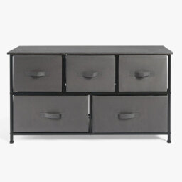 Ohs Brooklyn 5 Chest Of Canvas Drawers Organiser With Wood Top - thumbnail 2