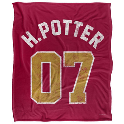 Harry Potter Silky Varsity Supersoft Blanket Red/gold/white (One Size) - image 1