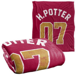 Harry Potter Silky Varsity Supersoft Blanket Red/gold/white (One Size) - thumbnail 2