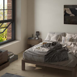 Flexispot Walnut King Size Solid Wood Bed Frame With Japanese Joinery, 150 X 200 Cm - thumbnail 3