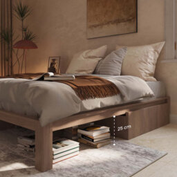 Flexispot Walnut King Size Solid Wood Bed Frame With Japanese Joinery, 150 X 200 Cm - thumbnail 5