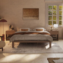 Flexispot Walnut King Size Solid Wood Bed Frame With Japanese Joinery, 150 X 200 Cm - thumbnail 4