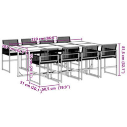 Berkfield 9 Piece Garden Dining Set Black Poly Rattan - thumbnail 9