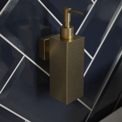 Rothley Satin Brass Square Soap Dispenser - image 1