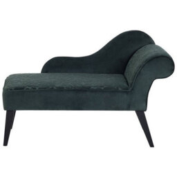 Beliani Right-Hand Chaise Longue Biarritz Velvet Dark Green