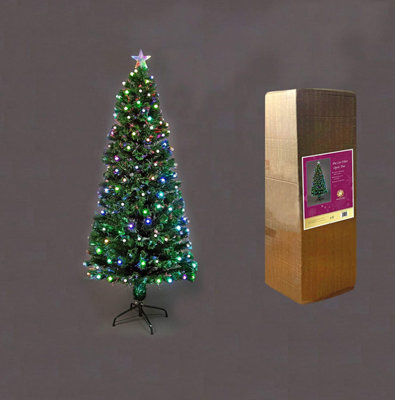 Shatchi 5Ft/150Cm Berries Balls Fibre Optic Christmas Tree Led Pre-Lit - image 1
