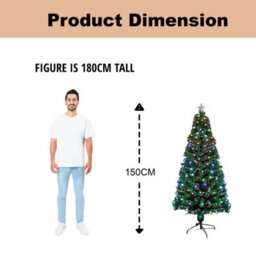 Shatchi 5Ft/150Cm Berries Balls Fibre Optic Christmas Tree Led Pre-Lit - thumbnail 8