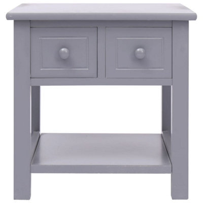 Berkfield Durable Side Table Grey 40X40X40 Cm Paulownia Wood - image 1