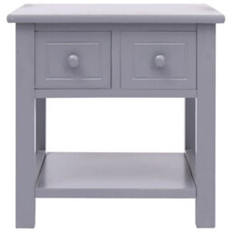 Berkfield Durable Side Table Grey 40X40X40 Cm Paulownia Wood - thumbnail 1
