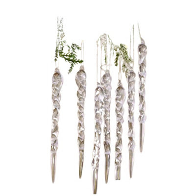 Woodside Home Living Christmas Tree Hanging Decorations - Icicle Pack Of 12 - image 1