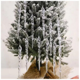 Woodside Home Living Christmas Tree Hanging Decorations - Icicle Pack Of 12 - thumbnail 2
