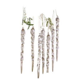 Woodside Home Living Christmas Tree Hanging Decorations - Icicle Pack Of 12 - thumbnail 1
