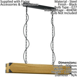 Stylish Hanging Ceiling Pendant Light With Wooden Box For Kitchen Island And Dining Table - thumbnail 2