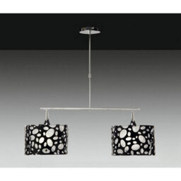 Luminosa Lighting Luminosa Lupin Linear Pendant 2 Light E27, Gloss Black, White Acrylic, Polished Chrome - thumbnail 2