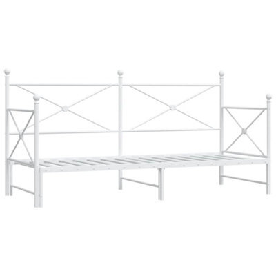 Berkfield Durable Daybed With Trundle Without Mattress White 90X200 Cm Steel
