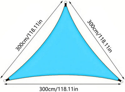 Blue 3X3X3M Triangular Shade Sail Foldable - image 1