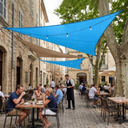 Blue 3X3X3M Triangular Shade Sail Foldable - thumbnail 3