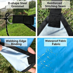 Blue 3X3X3M Triangular Shade Sail Foldable - thumbnail 6