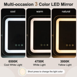 Costway Makeup Vanity Mirror Multi-Occasion 3 Color Led Mirror With Smart Touch Control - thumbnail 6