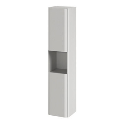 GoodHome Nevado Tall Matt Grey Bathroom Double Column Cabinet (H)160Cm (W)35Cm - image 1