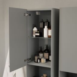 GoodHome Nevado Tall Matt Grey Bathroom Double Column Cabinet (H)160Cm (W)35Cm - thumbnail 6