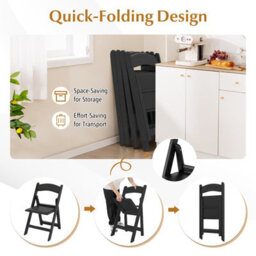Gainoom 4 Pack Black Folding Chairs Dining Chair Set W/ Padded Seat & Back - thumbnail 4