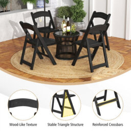 Gainoom 4 Pack Black Folding Chairs Dining Chair Set W/ Padded Seat & Back - thumbnail 5