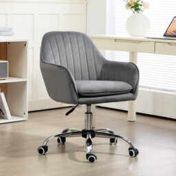 Homcom Office Chair, Swivel Desk Chair W/ Adjustable Height, Grey