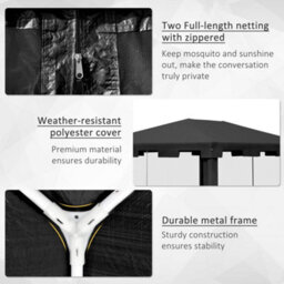 Outsunny 4 X 3M Party Tent Waterproof Garden Gazebo Canopy Wedding Cover Shade - thumbnail 5