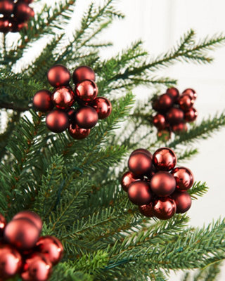 WeRChristmas Burgundy Glass Berry Cluster Christmas Baubles, 10 Pack - image 1