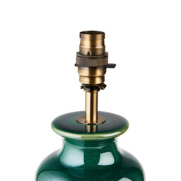 Loops Elegant Gloss Green Table Lamp Bases - 2 Pack With Aged Brass Accents - thumbnail 5