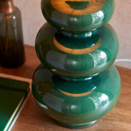 Loops Elegant Gloss Green Table Lamp Bases - 2 Pack With Aged Brass Accents - thumbnail 4