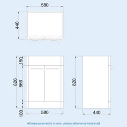 Nes Home 600mm Vanity Basin Unit & Rimless Close Coupled Toilet Grey - thumbnail 8