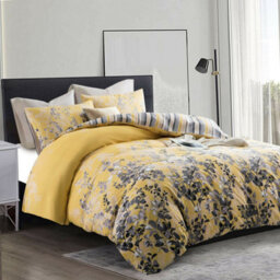 Ameha Printed Duvet Cover With Matching Pillowcase 3 Piece Set Skin Friendly Microfiber Ochre Blossom Super King (260X220Cm) - thumbnail 6