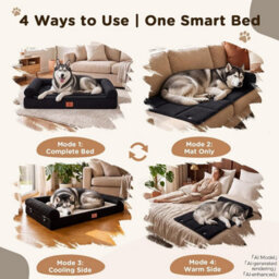 Luckracer Large Dog Bed Sofa Washable Orthopedic Dog Beds Brown 104X64X15Cm - thumbnail 4