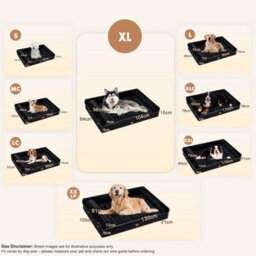Luckracer Large Dog Bed Sofa Washable Orthopedic Dog Beds Brown 104X64X15Cm - thumbnail 2