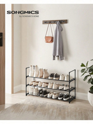 LEDREM 3-Tier Shoe Rack, Shoe Storage Organiser, Metal Storage Rack, Fits 12 To 15 Pairs Of Shoes, Stackable Shoe Shelf - image 1