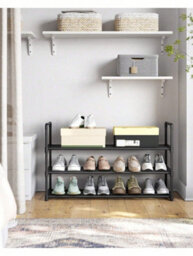 LEDREM 3-Tier Shoe Rack, Shoe Storage Organiser, Metal Storage Rack, Fits 12 To 15 Pairs Of Shoes, Stackable Shoe Shelf - thumbnail 8