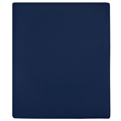 Walplus Jersey Fitted Sheet Navy Blue 160X200 Cm Cotton - image 1
